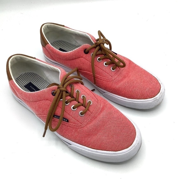 Tommy Hilfiger Phero TMPHERO Mens Pink Canvas Low Top Designer Sneaker Shoes 9.5 - Picture 12 of 16